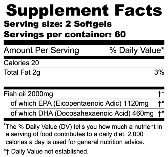 OMEGA 3 XXL Supplement Facts