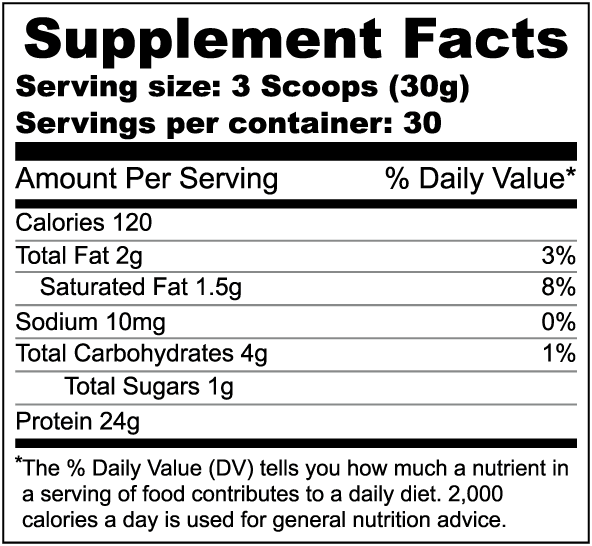 WHEY PLUS 80 Supplement Facts