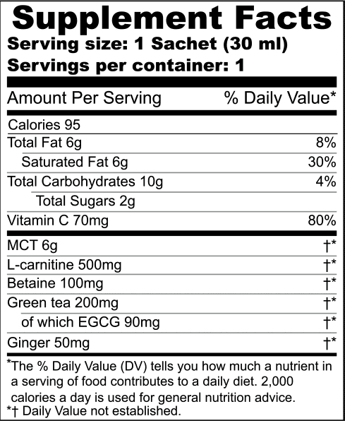 MCT GEL Supplement Facts