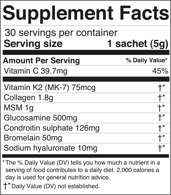 CONDROART Supplement Facts