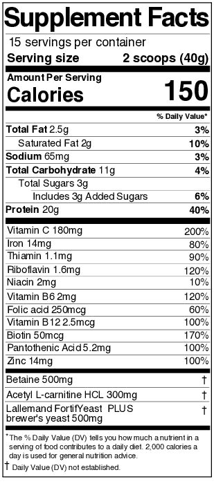 ENDURANCE PROTEIN Supplement Facts